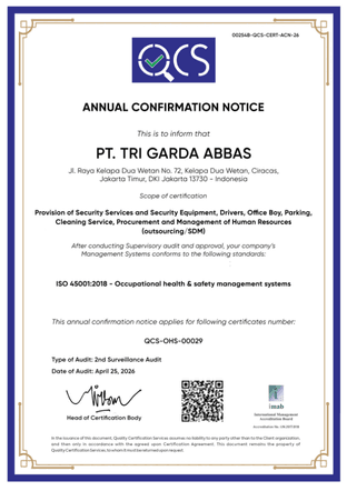 Sertifikat ISO 45001